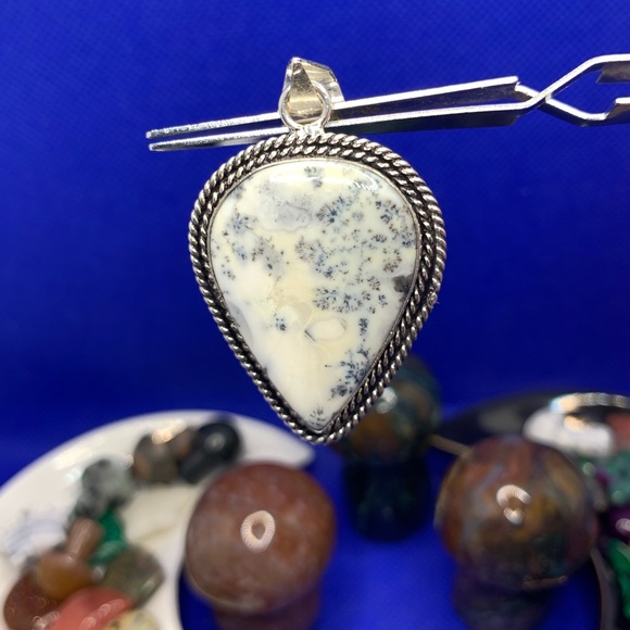 Australian Dendritic Opal Teardrop Pendant 925 Sterling Plated SPECIAL PRICE! 🤑 - Picture 9 of 10